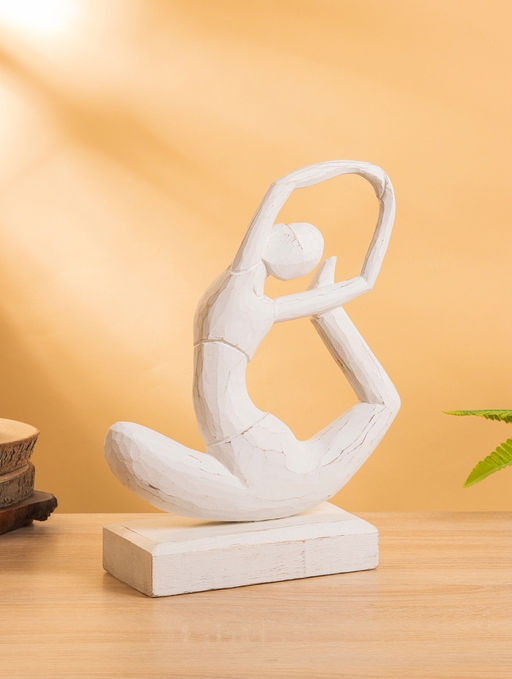 Сувенир «Йога», 25×10×35 см, дерево, белый