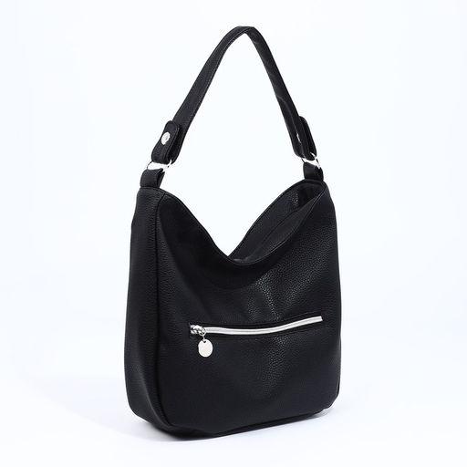 Сумка-мешок на молнии, наружный карман, цвет чёрный - Simaland фото 3