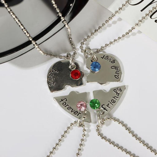 Кулоны парные «Фантастическая четвёрка», 45 см, цветные в серебре