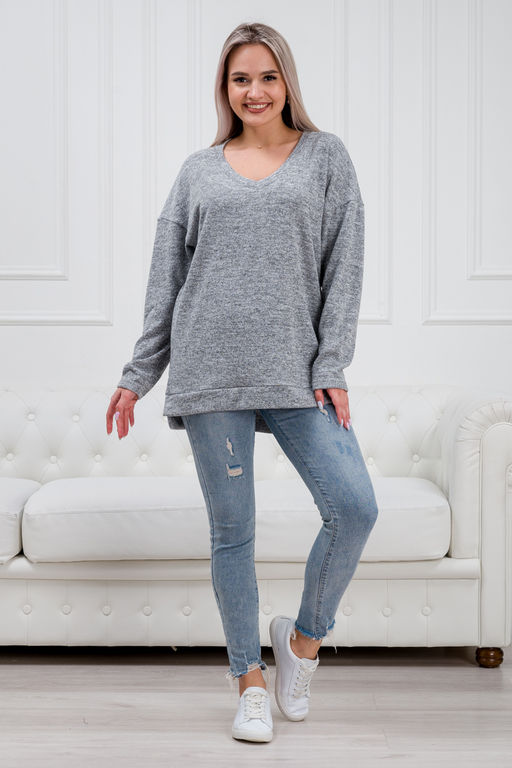 Джемпер женский из ангоры кашемир меланж Афина серый - Амадэль фото 8