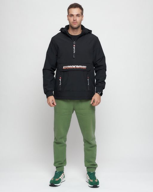 Куртка-анорак спортивная мужская черного цвета 88620Ch - Wonderrman фото 2