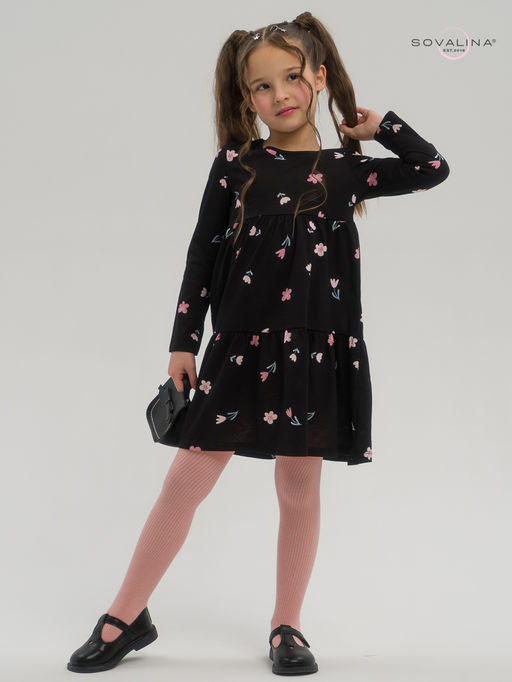 Платье Тиана тюльпаны на черном - Sovalina фото 5