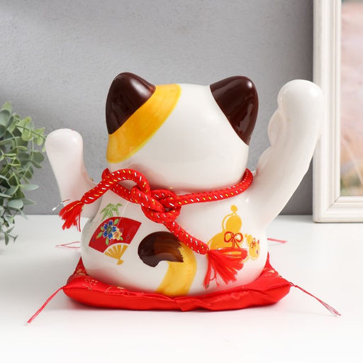 Маятник настольный антистресс «Манэки-нэко как источник благополучия», керамика, от батареек, 16×23×19.5 см