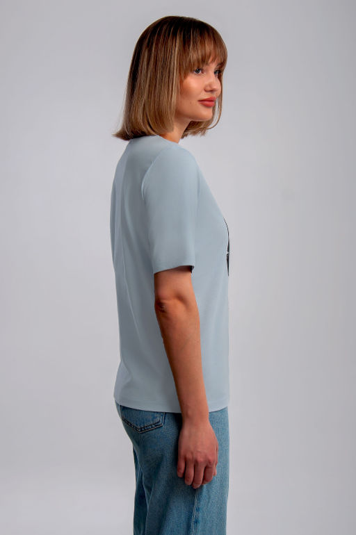 Арт. 31112 Футболка женская 44-52 (5 шт) Цвет:небесный - Калинка фото 2