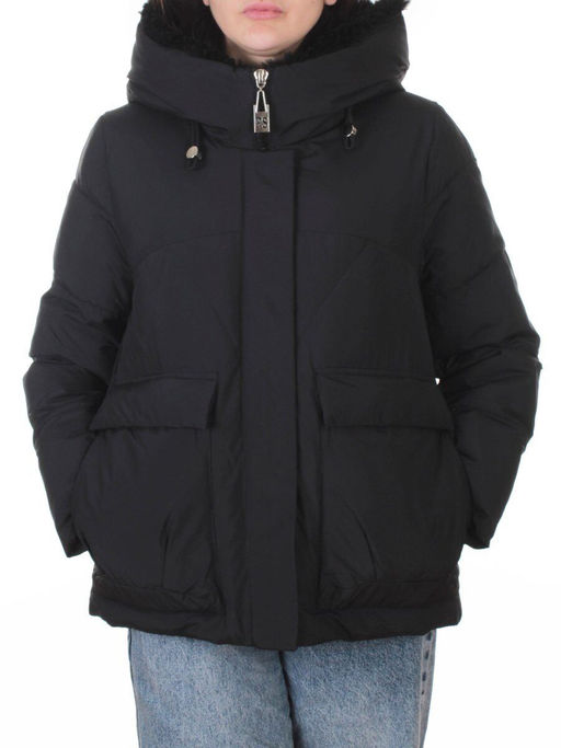 8809 BLACK Куртка зимняя женская (150 гр. холлофайбер)