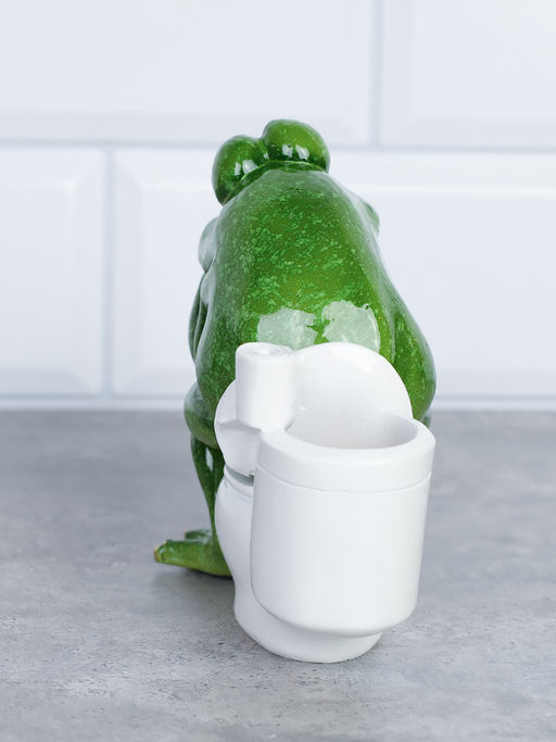 Фигурка Лягушка на унитазе с телефоном в руках 12 см / YX69069 /уп 24/ - Галеонтрейд фото 2