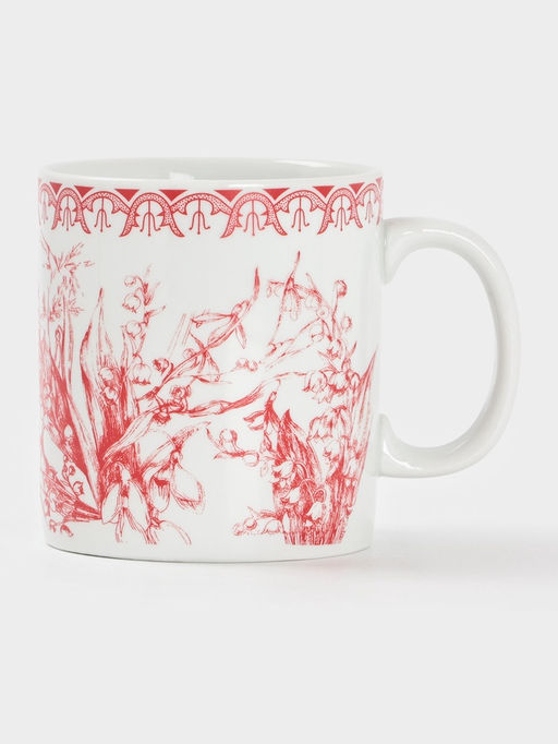 Кружка Дулевский фарфор Райские ландыши, 300 мл, фарфор, белая