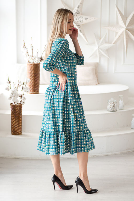 Платье женское из кулирки Софи зеленый - Амадэль фото 6