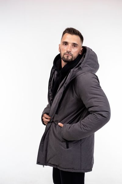 Парка зимняя темно-серый, куртка - Yollochka фото 4