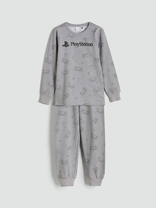 Bisiklet Yaka PlayStation Bask?l? Erkek ?ocuk Pijama Tak?m?