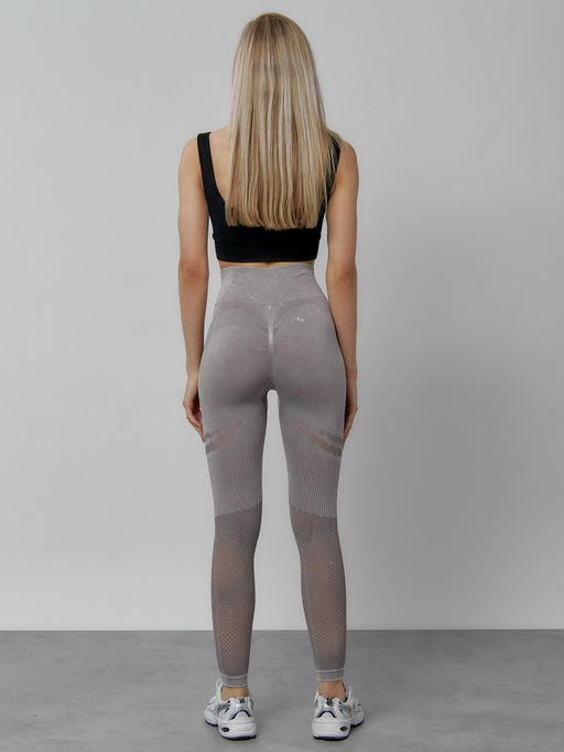 Легинсы для фитнеса женские серого цвета 1004Sr - Mtforce фото 16
