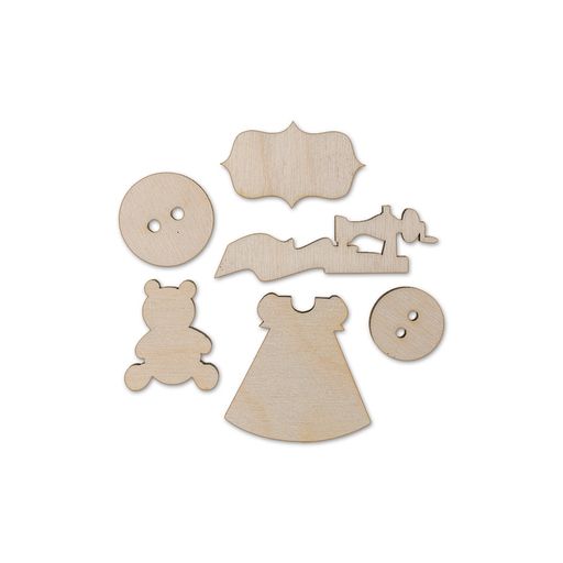 Заготовка для декорирования Mr. Carving ВД-219 Набор мини-фигур №4 фанера 0.3 см СК/Распродажа Мишка 2-6 см