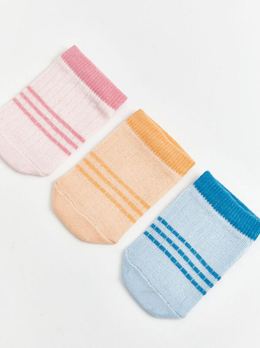 ?izgili K?z Bebek Patik ?orap 3l?