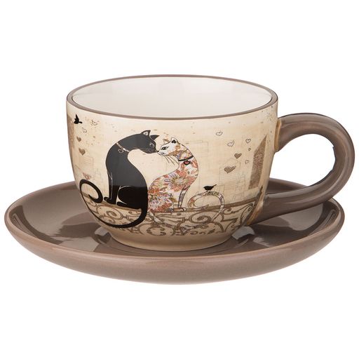 ЧАЙНАЯ ПАРА AGNESS ПАРИЖСКИЕ КОТЫ 15*7 СМ 220 МЛ