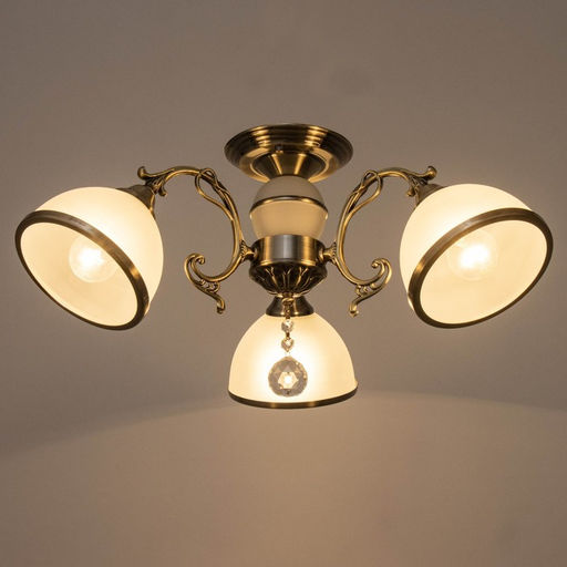 Светильник потолочный «28066/3AB WT» ЭкономСвет, 3×40 Вт, E27, белый, 28×48×50 см