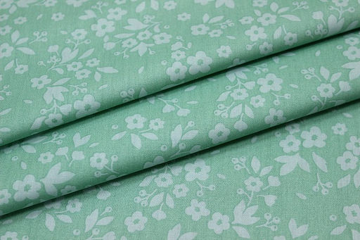 Сатин Фотини цв.мятно-зеленая дымка, ш.1.60м, хлопок-100%, 110гр/м.кв - Купава фото 5