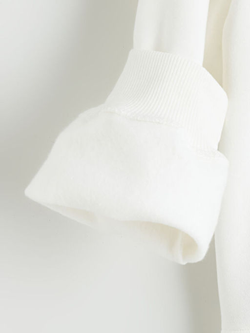 Bisiklet Yaka K?z ?ocuk Kal?n Sweatshirt