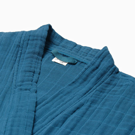 Халат жен.муслиновый LoveLife размер 46-48, цвет синий, 100% хл, 4-сл, 235 г/м²