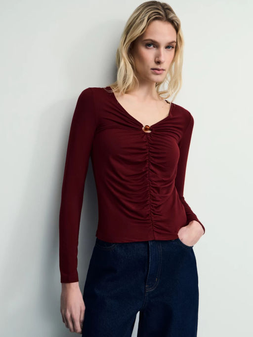 Облегающий лонгслив из модала / Zarina фото 5