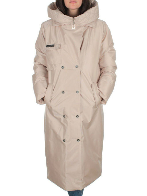 EAC327 LT.BEIGE Пальто зимнее женское (200 гр. холлофайбера) - Fashion фото 2