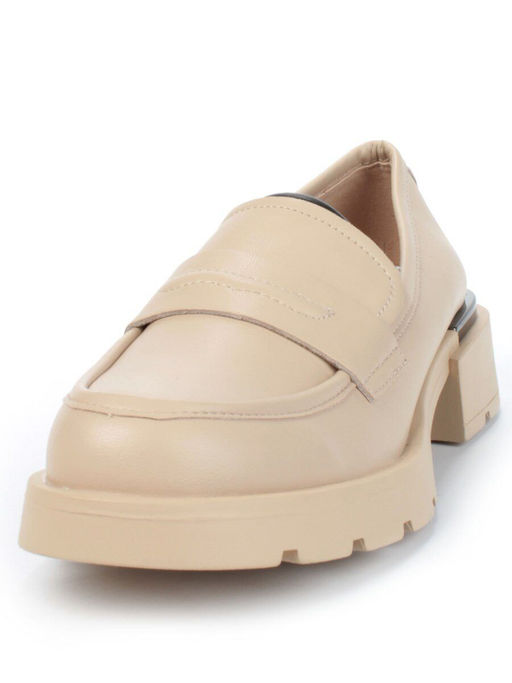 01-PDS132-3 DK. BEIGE Ботинки демисезонные женские (натуральная кожа)