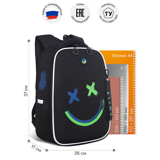 RAw-695-9 Рюкзак школьный с обвесом - Grizzly фото 36