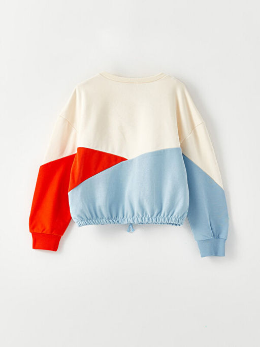 Bisiklet Yaka Renk Bloklu Uzun Kollu K?z ?ocuk Sweatshirt - Waikiki фото 2
