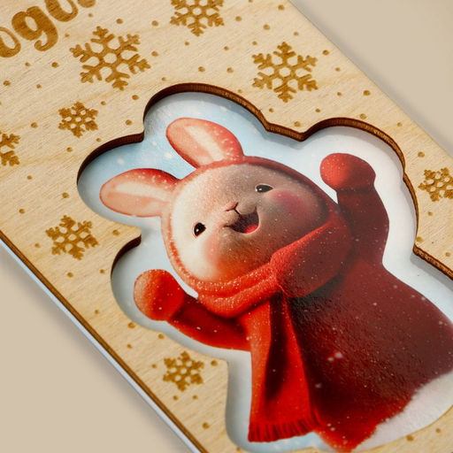 Цена за 3 шт. Конверт для денег деревянный резной «С Новым годом!», 16.5×8 см