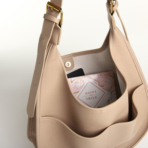 Сумка - мешок женская TEXTURA, на магните, с косметичкой, 34×12×27 см, бежевая