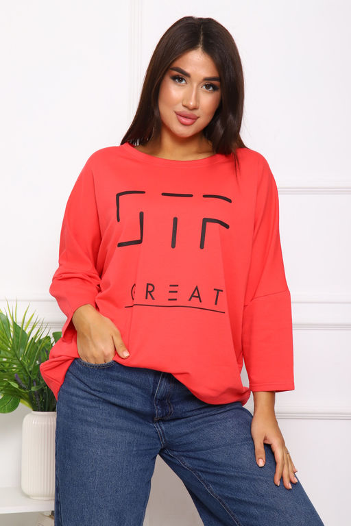 Свитшот 375702 оверсайз трикотажный