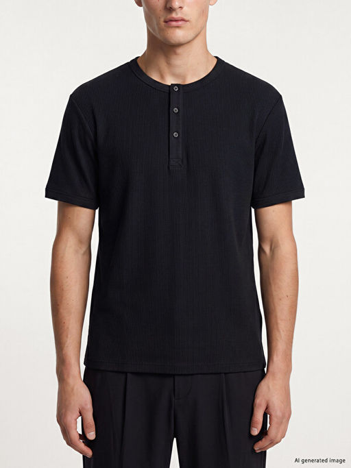 Henley Yaka Regular Fit Erkek Ti??rt - Waikiki фото 3