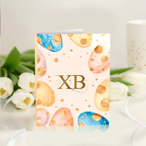 цена за 2 шт Мини-открытка с шоколадом ХВ (яйца акварелью с золотом) - 8 чудо фото 2