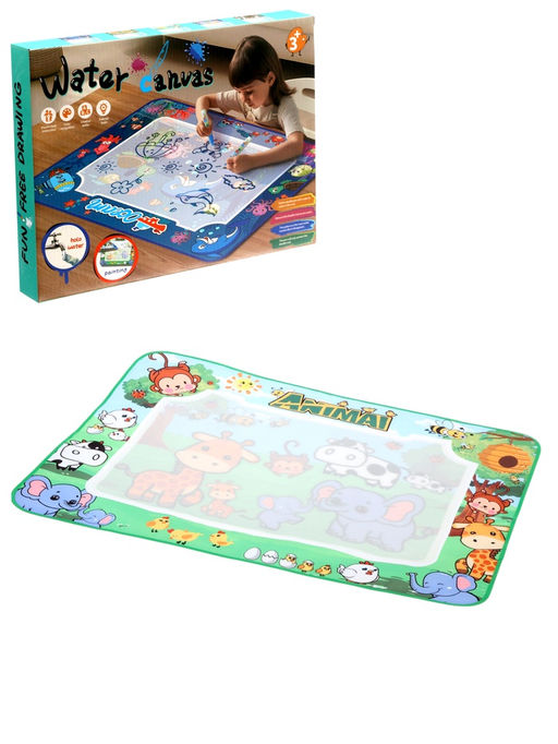 Коврик для рисования водой "Зверята" 2 маркера