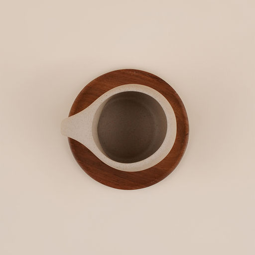 Кружка керамическая SL Home «Стоун форест», 220 мл, на деревянной подставке, d= 12 см