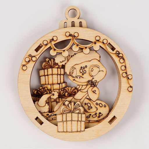 Ёлочная игрушка из дерева своими руками на новый год Подарок от змейки, набор для творчества - Лесная мастерская фото 5