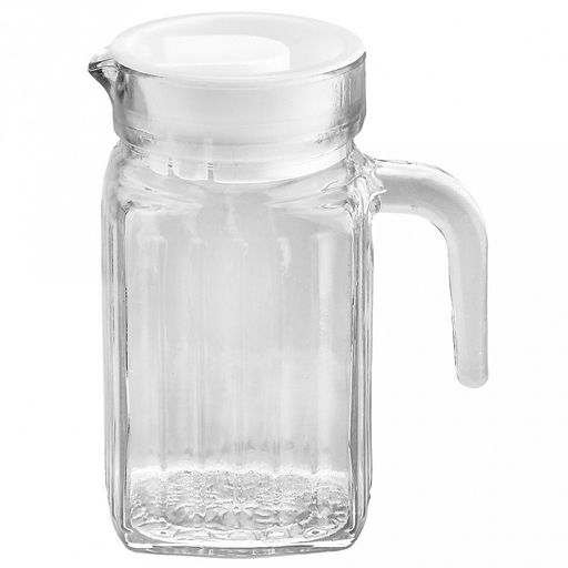 Кувшин стеклянный "Грань" 0,7л, 8х8х15,5см, пластмассовая крышка (Китай)