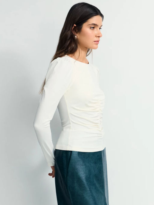 Приталенный лонгслив с драпировкой / Zarina  фото 8