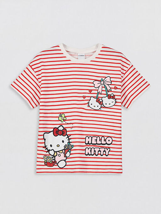 Футболка Hello Kitty с круглым вырезом для девочек
