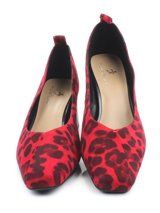 06-A129A-753PN RED/LEOPARD Туфли женские (натуральная замша)
