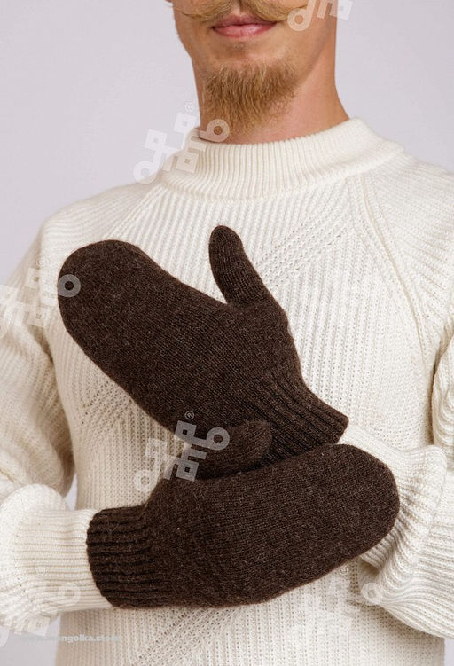 Шерстяные варежки (арт. 04183) - Mongolka фото 4