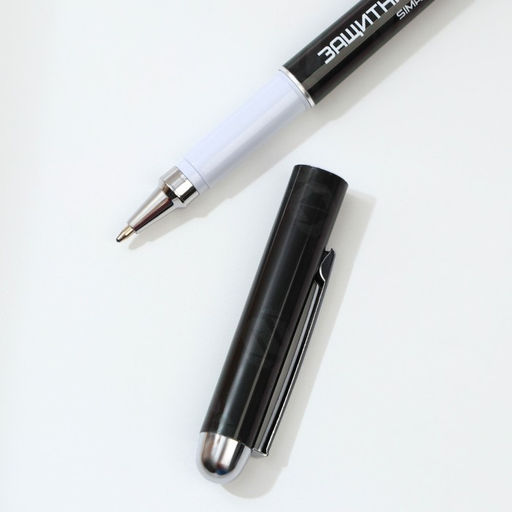 Цена за 10 шт. Ручка шариковая, синяя паста 1.0 мм с колпачком пластик С 23 февраля - Artfox фото 3