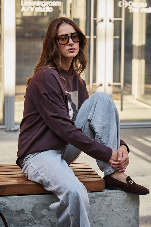 Лонгслив оверсайз с принтом