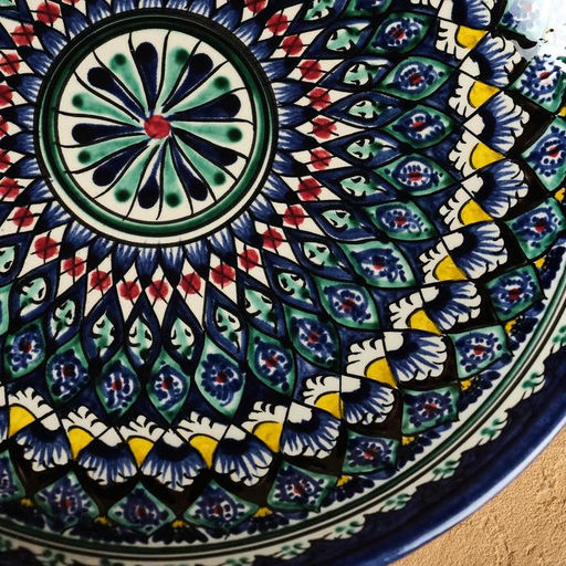 Ляган узбекский Риштанская Керамика «Узор», d=25 см, синий