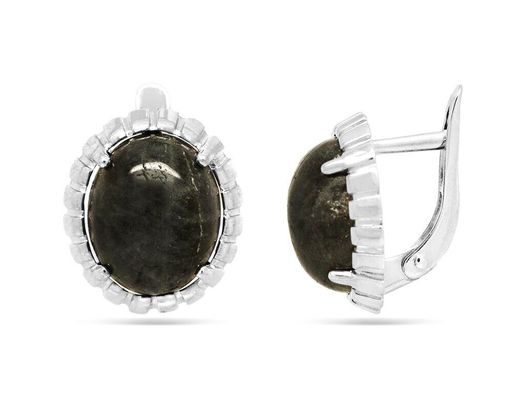 Серьги из серебра лабрадорит, СПН4097