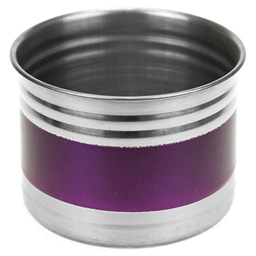 Банка для сыпучих продуктов из нержавеющей стали 0,5л, д10см, h7,5см, цветной корпус фиолетовый, в коробке (Китай) - Домашняя мода фото 2