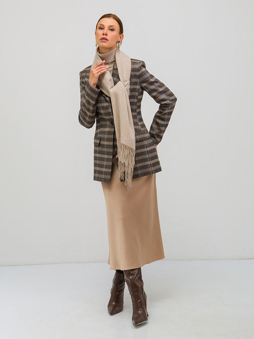 в составе шерсть Большой, мягкий, теплый двусторонний однотонный палантин - Tantino фото 3