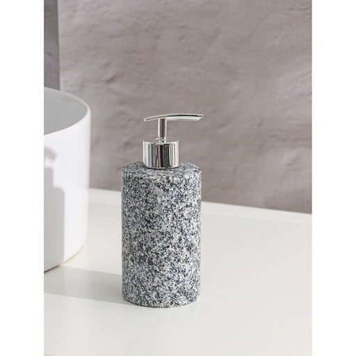 Аксессуары для ванной Доляна Гранит, 3 предмета, дозатор 350 мл, мыльница, стакан, серые фото 2