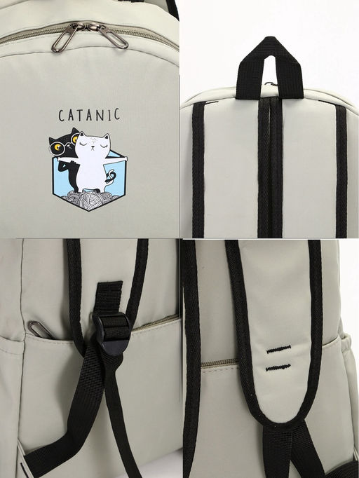 Рюкзак школьный на молнии, с карманами, с принтом, размер 30?12?43 см, розовый