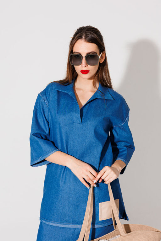 Джемпер NIKVA н478-3 синий  фото 3