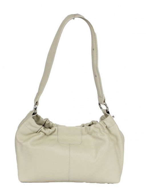 Сумка женская натуральная кожа XYN-3575, 1отд+еврокарман, плечевой ремень, молочный SALE 264903 - Adelia фото 2